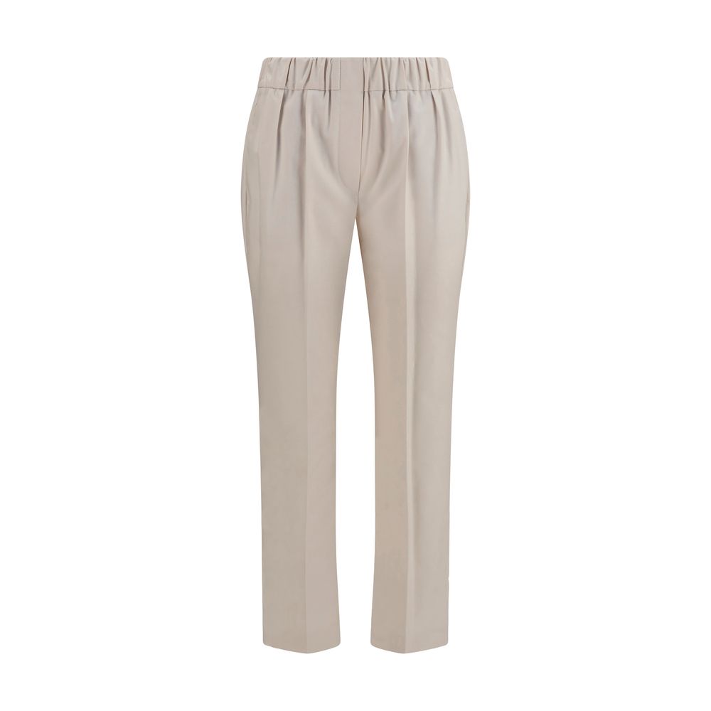 Brunello Cucinelli Beige Cotton Casual Pants | Regal Royce