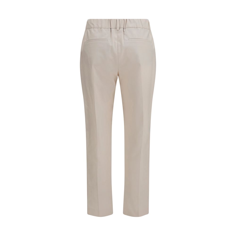 Brunello Cucinelli Beige Cotton Casual Pants | Regal Royce
