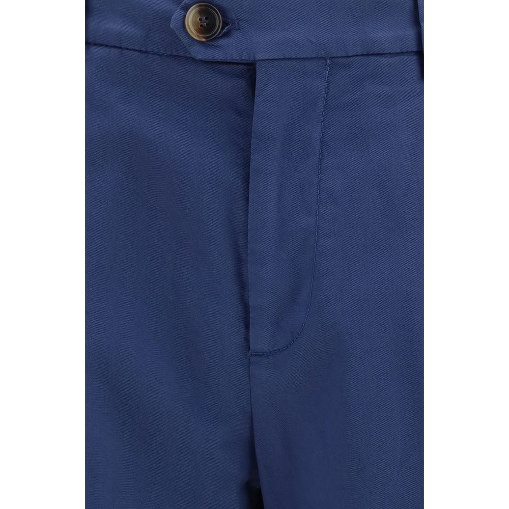 Brunello Cucinelli Blue Cotton Chino Pants | Regal Royce