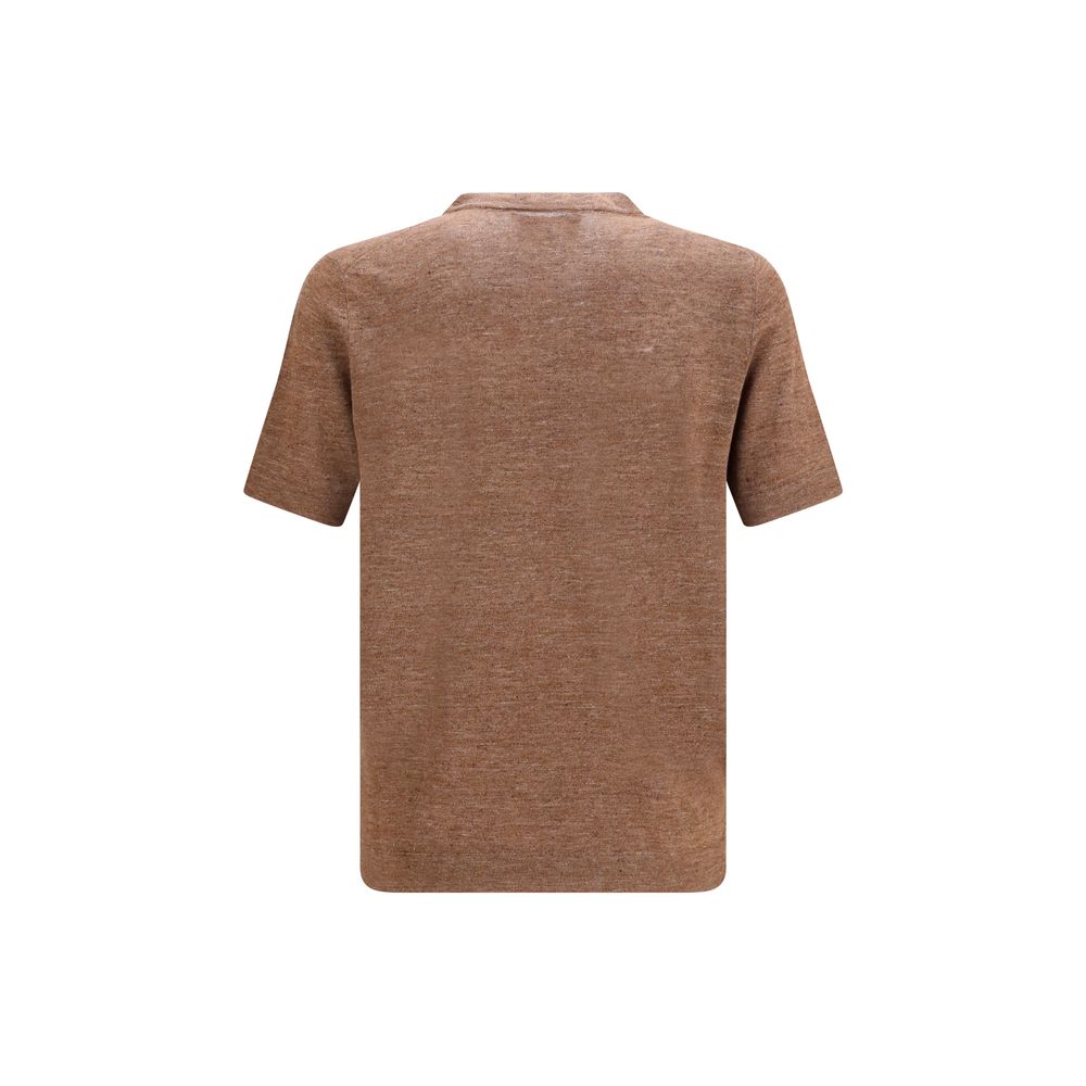 Brunello Cucinelli Brown Linen T-Shirt | Regal Royce