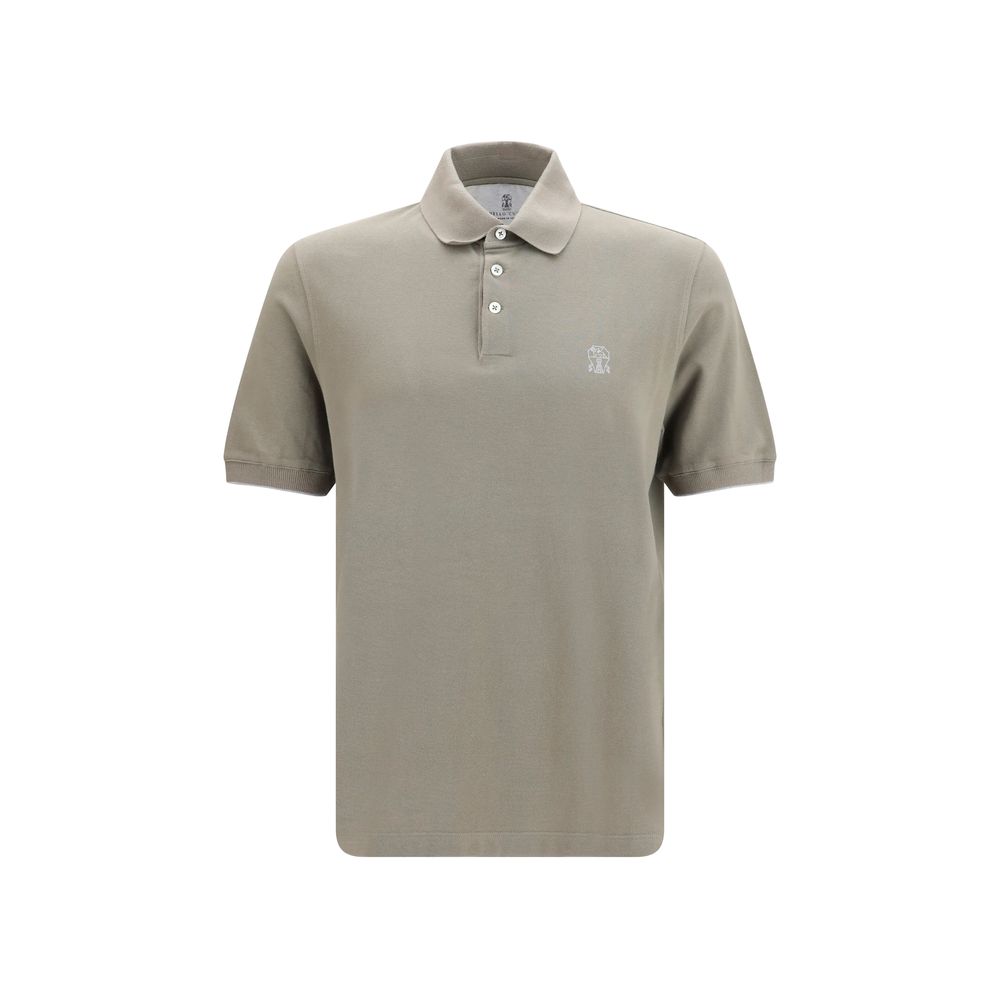 Brunello Cucinelli Bicolor Cotton Polo Shirt | Regal Royce