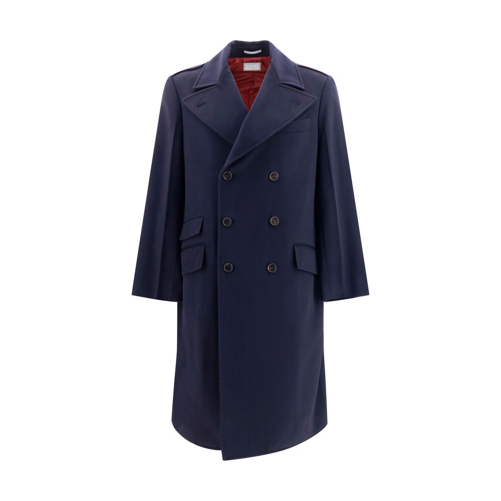 Brunello Cucinelli Blue Wool Oves Aries Coat | Regal Royce