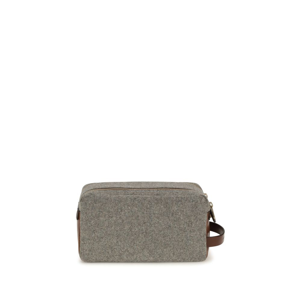 Brunello Cucinelli Gray Wool Oves Aries Wallet | Regal Royce