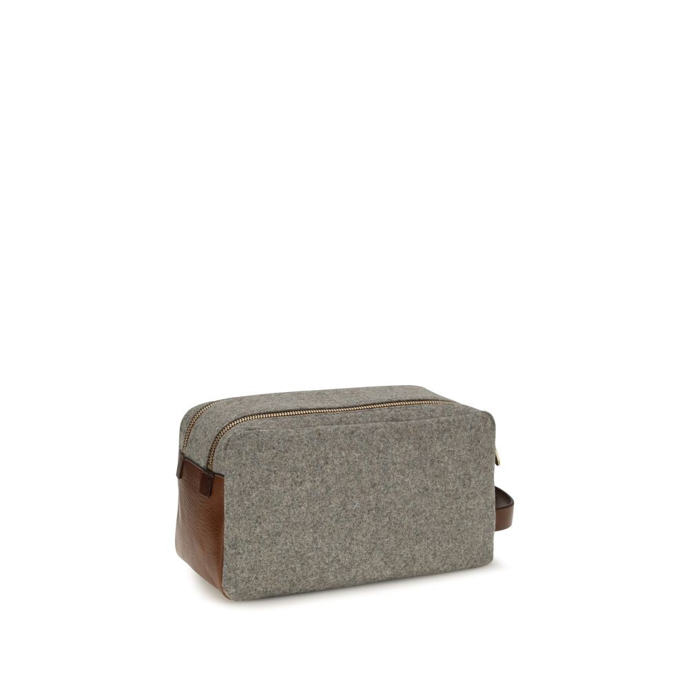 Brunello Cucinelli Gray Wool Oves Aries Wallet | Regal Royce
