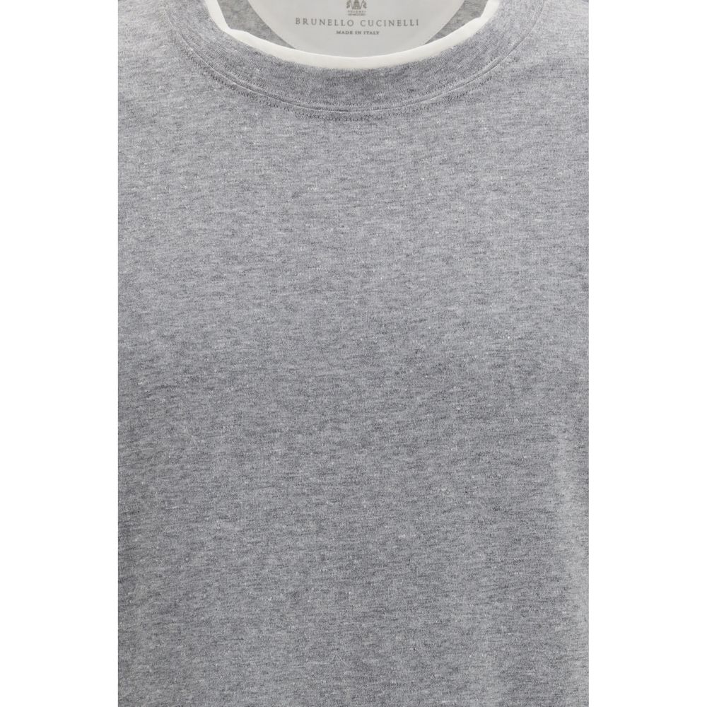 Brunello Cucinelli Gray Cotton T-Shirt | Regal Royce
