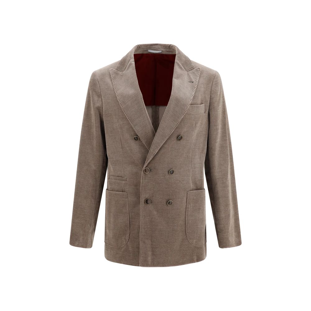 Brunello Cucinelli Gray Cotton Full-Length Jacket | Regal Royce