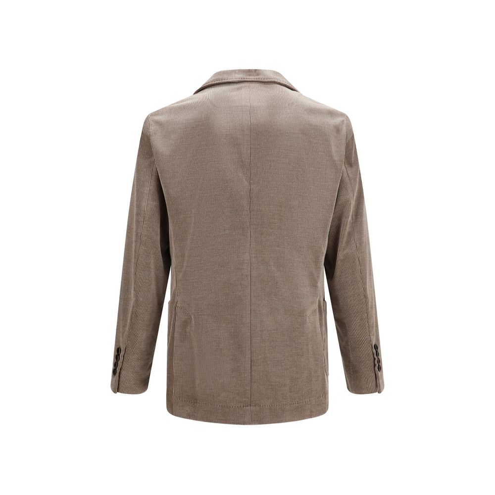 Brunello Cucinelli Gray Cotton Full-Length Jacket | Regal Royce