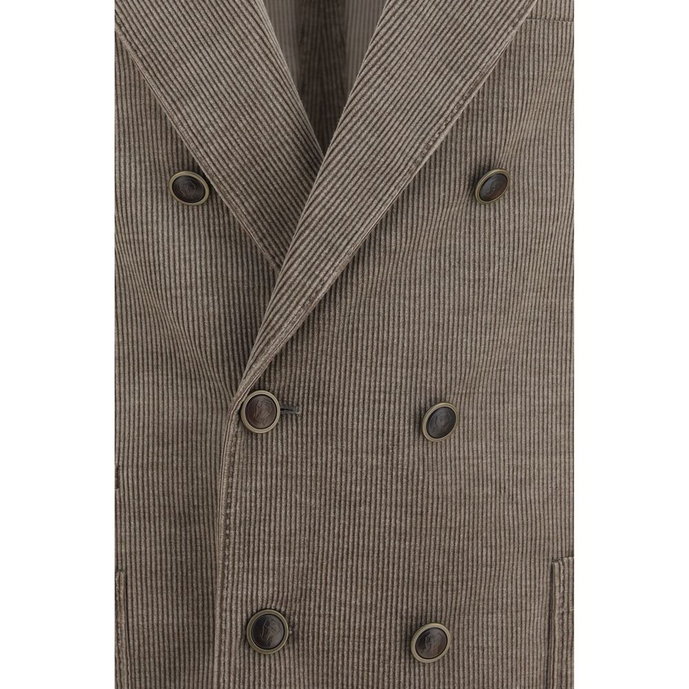 Brunello Cucinelli Gray Cotton Full-Length Jacket | Regal Royce