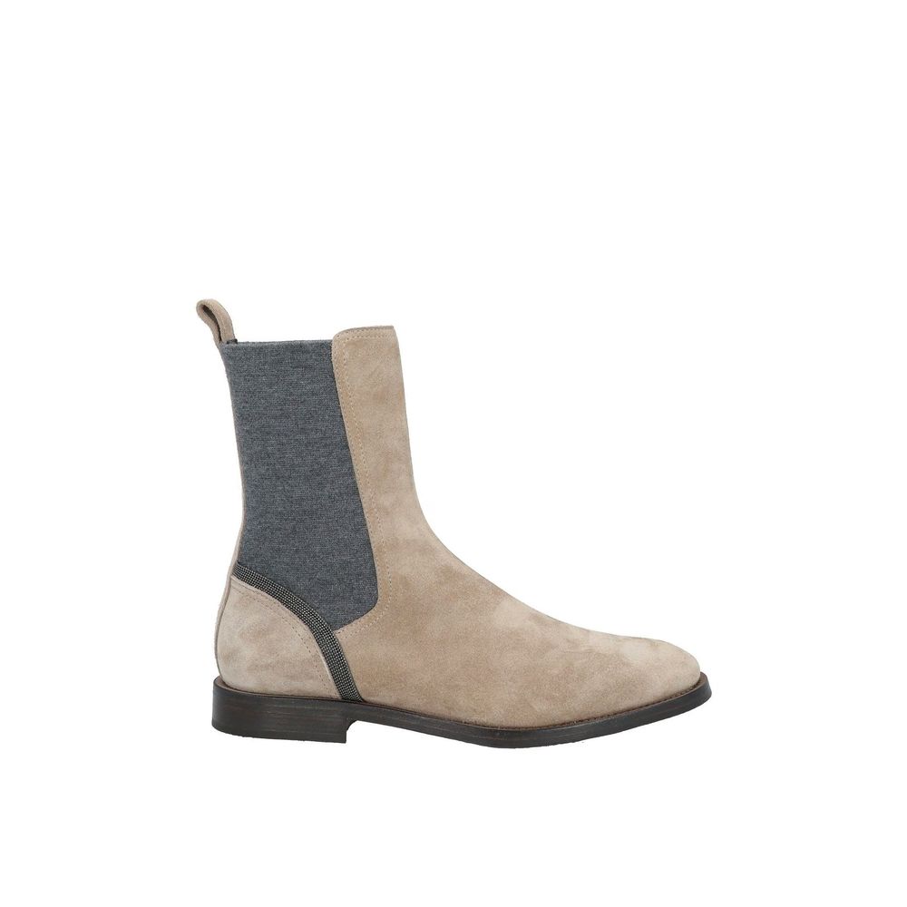 Brunello Cucinelli Beige Leather Chelsea Boots | Regal Royce