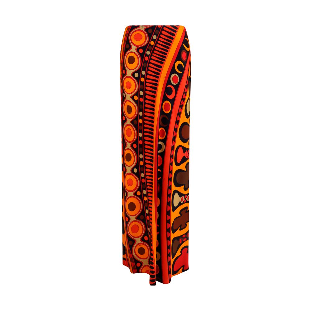Emilio Pucci Orange Viscose Long Skirt | Regal Royce