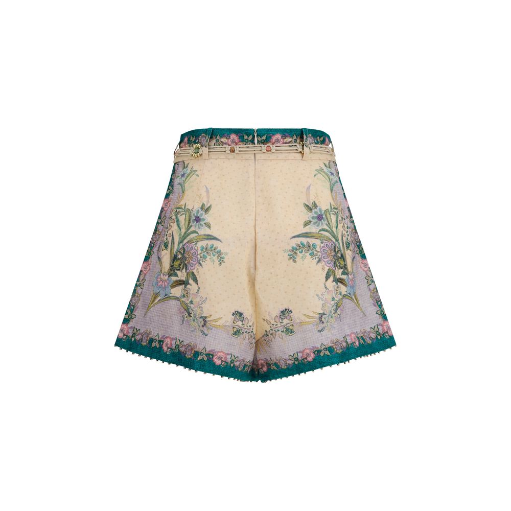 Zimmermann Multicolor Linen Bermuda Shorts | Regal Royce