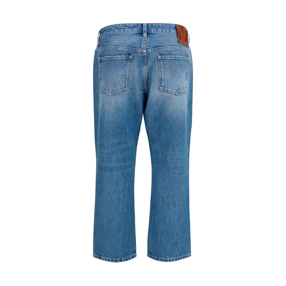 Valentino Blue Cotton Straight-Leg Jeans | Regal Royce