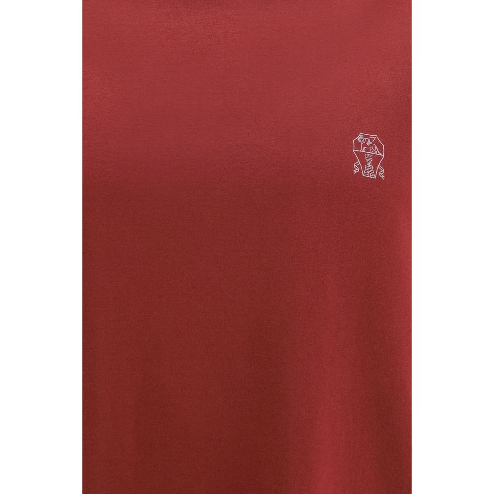Brunello Cucinelli Bordeaux Cotton T-Shirt | Regal Royce