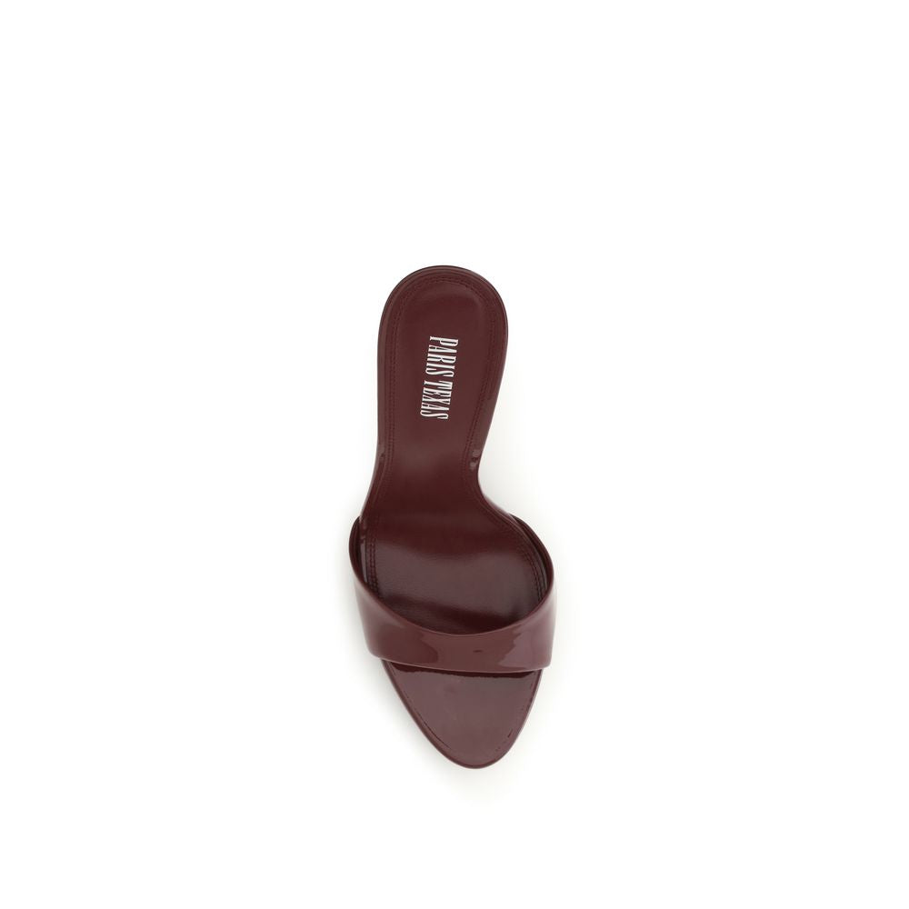 Paris Texas Bordeaux Calf Leather Bos Taurus Stiletto Heel Sandals | Regal Royce