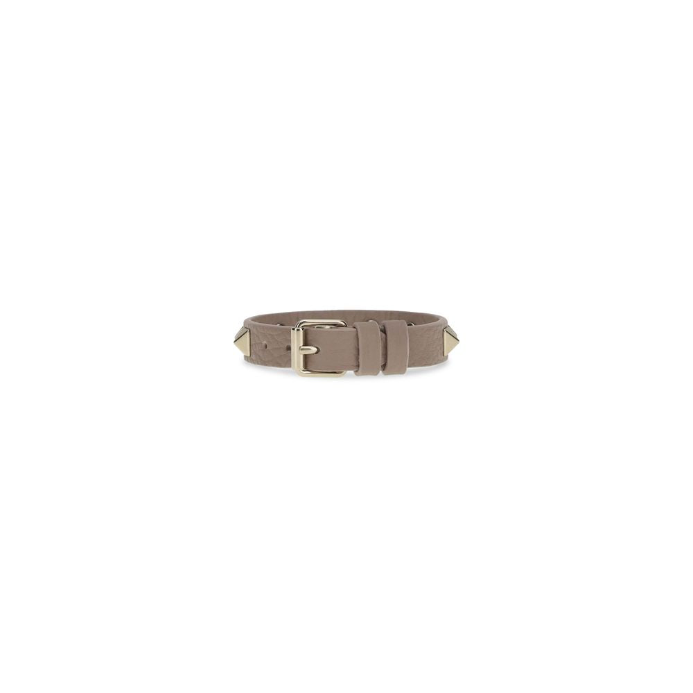 Valentino Garavani Gray Calf Leather Bos Taurus Bracelet | Regal Royce