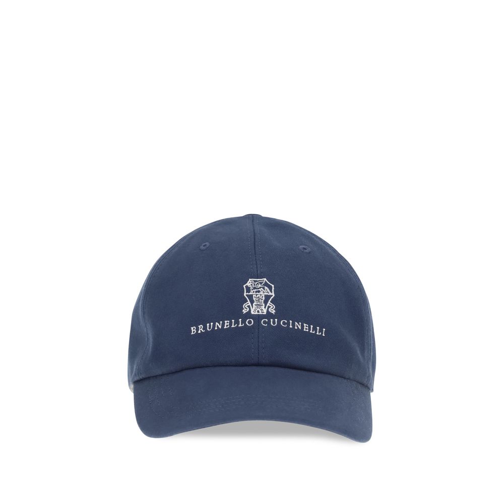 Brunello Cucinelli Blue Cotton Cap (Baseball Hat) | Regal Royce