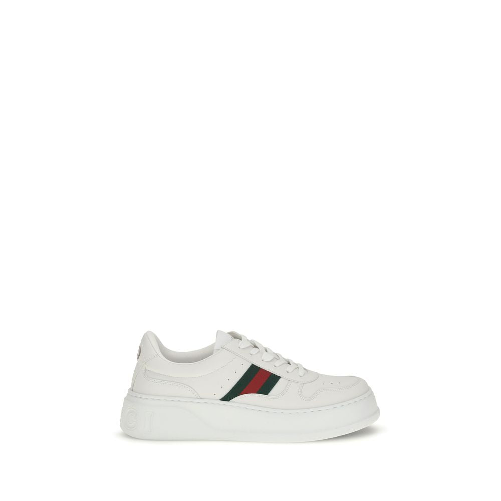 Gucci White Calf Leather Bos Taurus Chunky Sneakers | Regal Royce