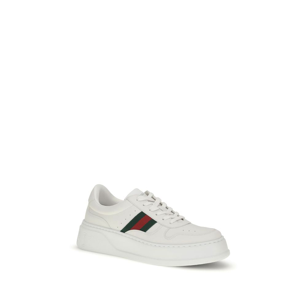 Gucci White Calf Leather Bos Taurus Chunky Sneakers | Regal Royce