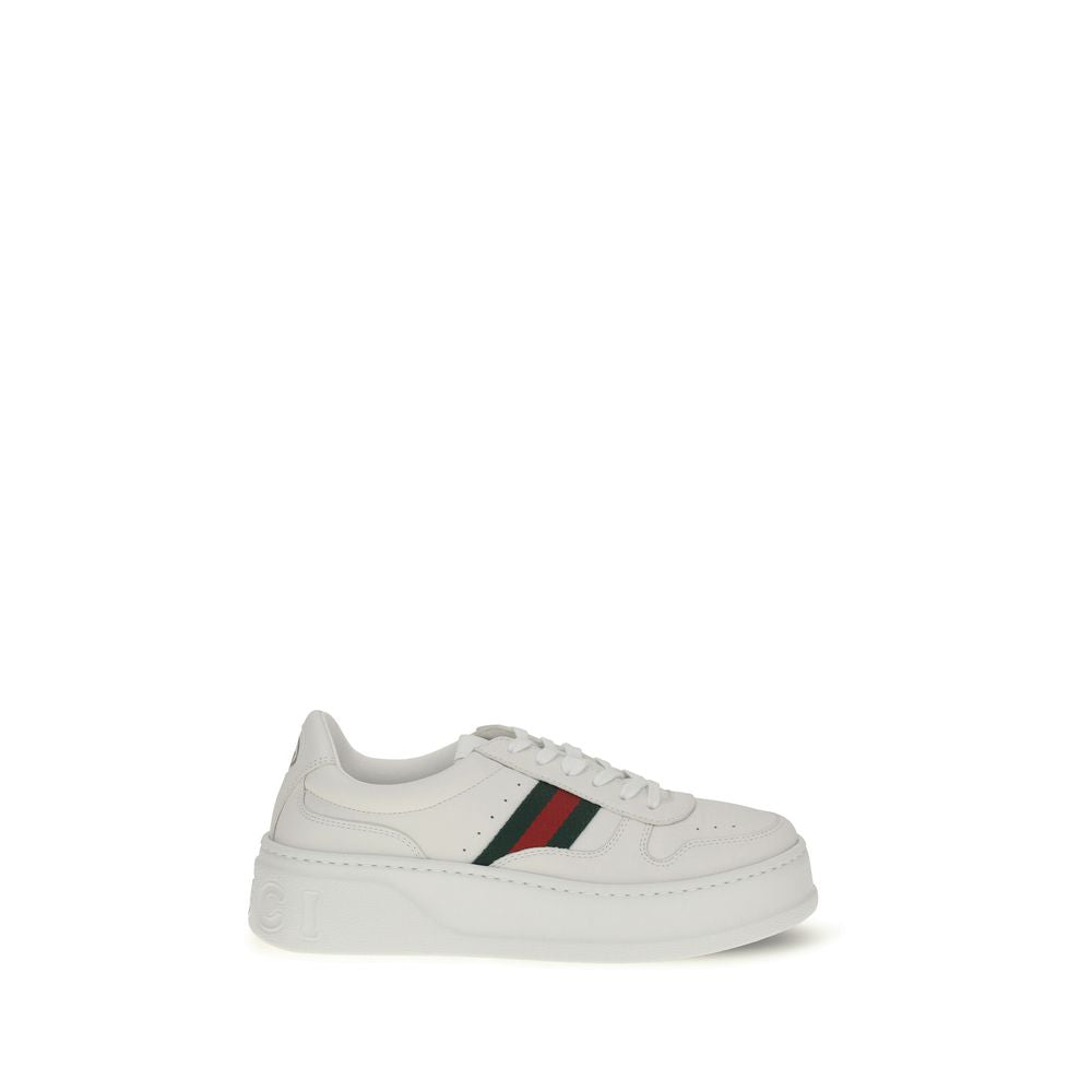 Gucci White Calf Leather Bos Taurus Chunky Sneakers | Regal Royce