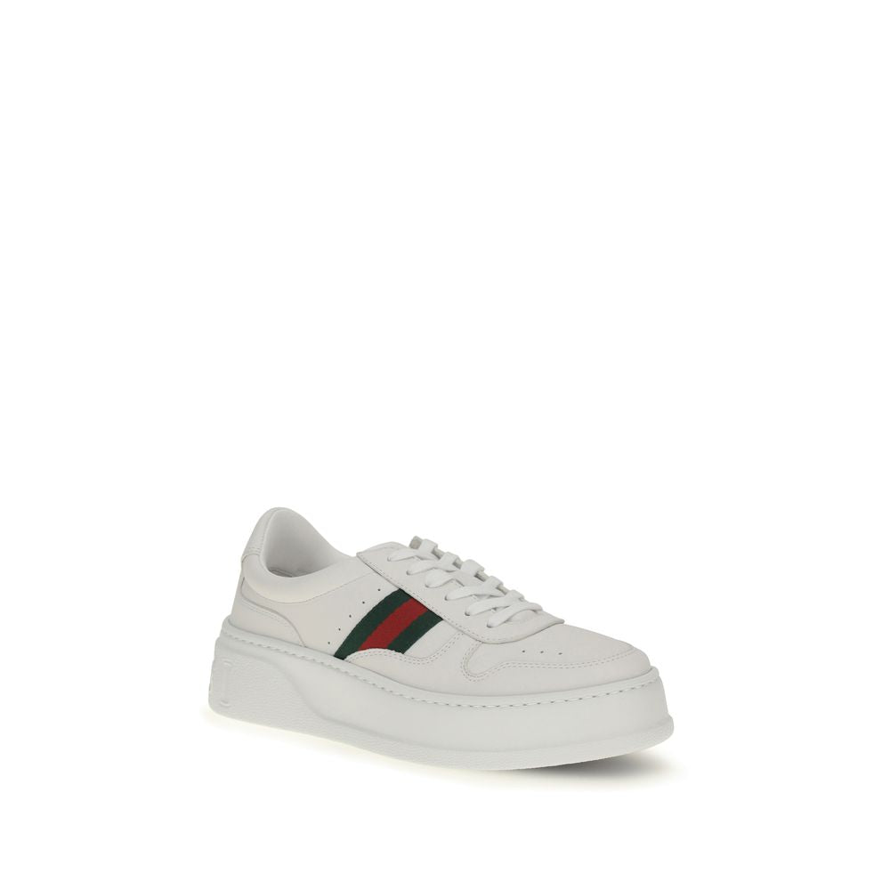Gucci White Calf Leather Bos Taurus Chunky Sneakers | Regal Royce