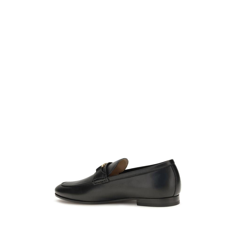 Valentino Garavani Black Calf Leather Bos Taurus Slip-On Loafers | Regal Royce
