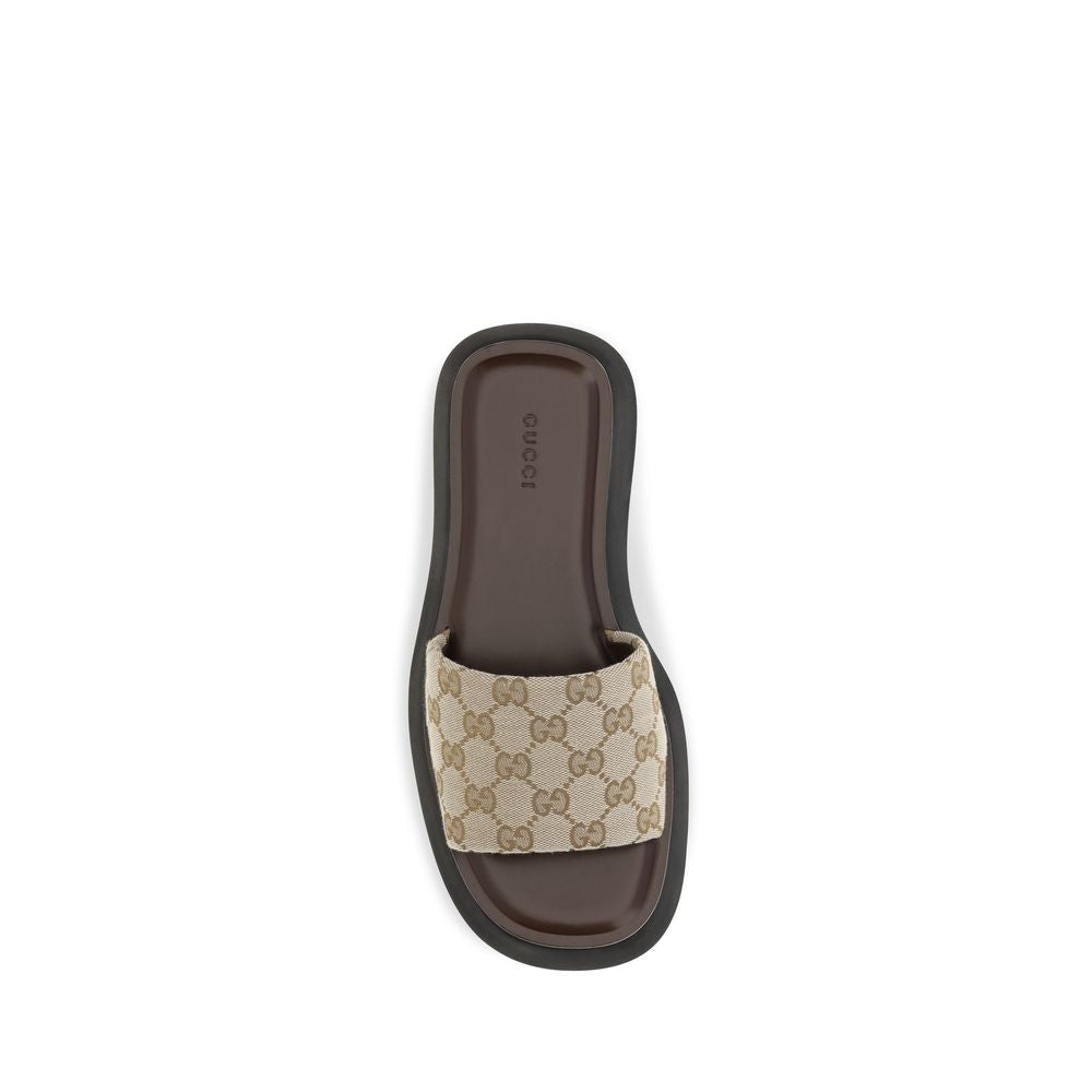Gucci Beige Fabric Platform Sandals | Regal Royce