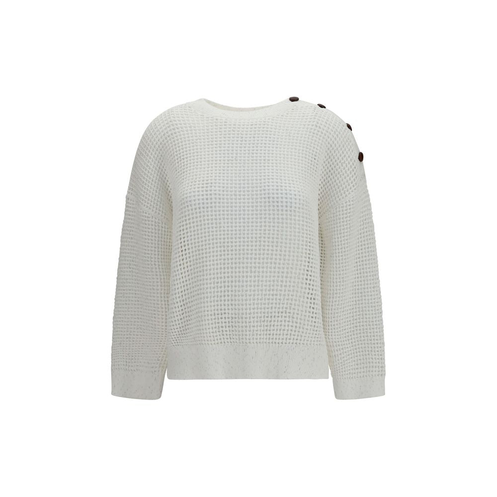 Brunello Cucinelli White Cotton Sweatshirt | Regal Royce