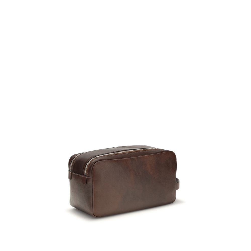 Brunello Cucinelli Brown Calf Leather Bos Taurus Wallet | Regal Royce