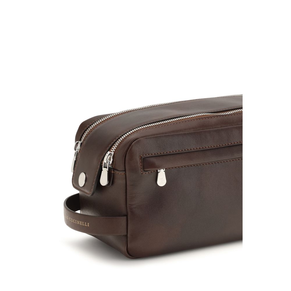 Brunello Cucinelli Brown Calf Leather Bos Taurus Wallet | Regal Royce