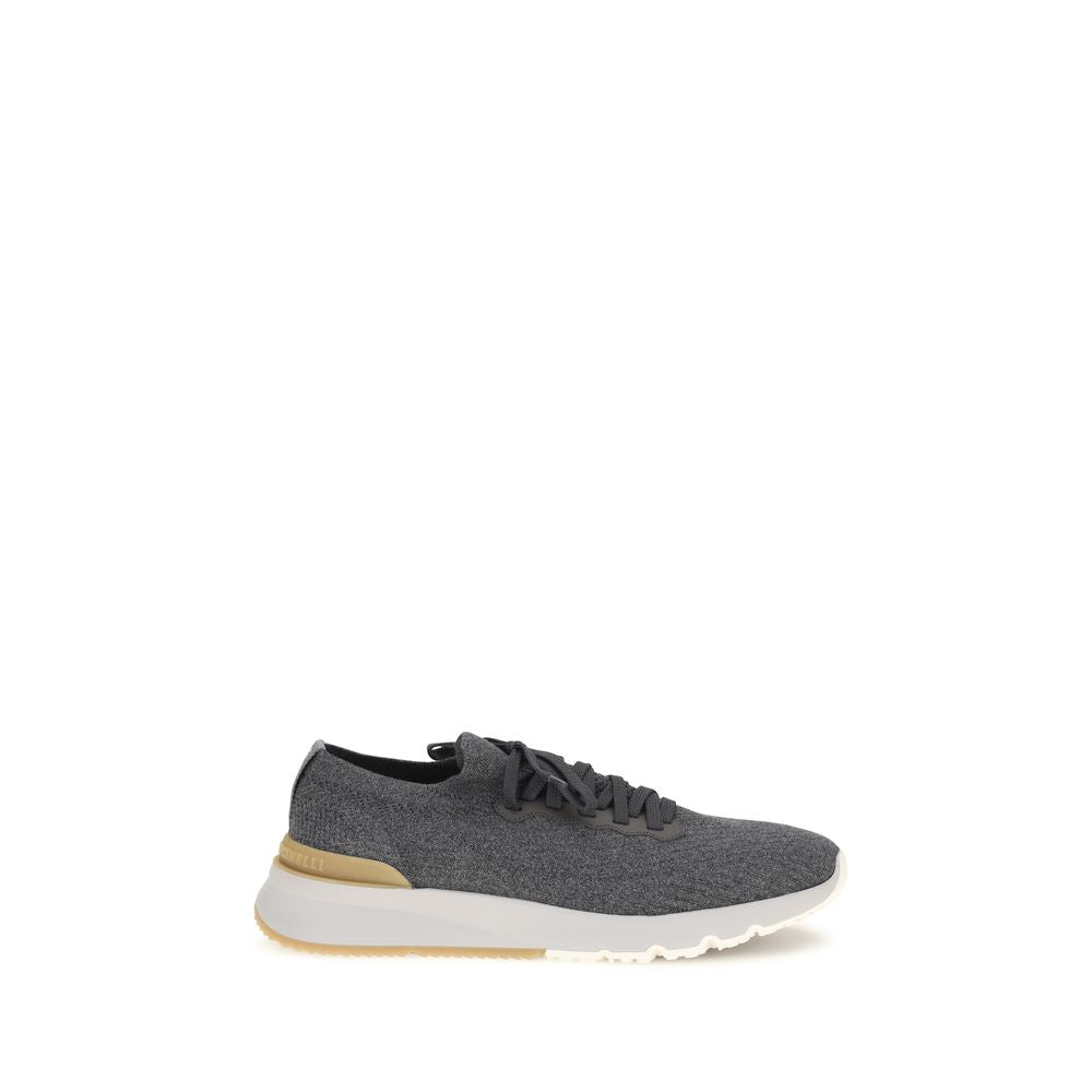 Brunello Cucinelli Blue Cotton Low Top Sneakers | Regal Royce