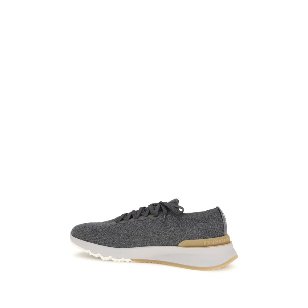 Brunello Cucinelli Blue Cotton Low Top Sneakers | Regal Royce