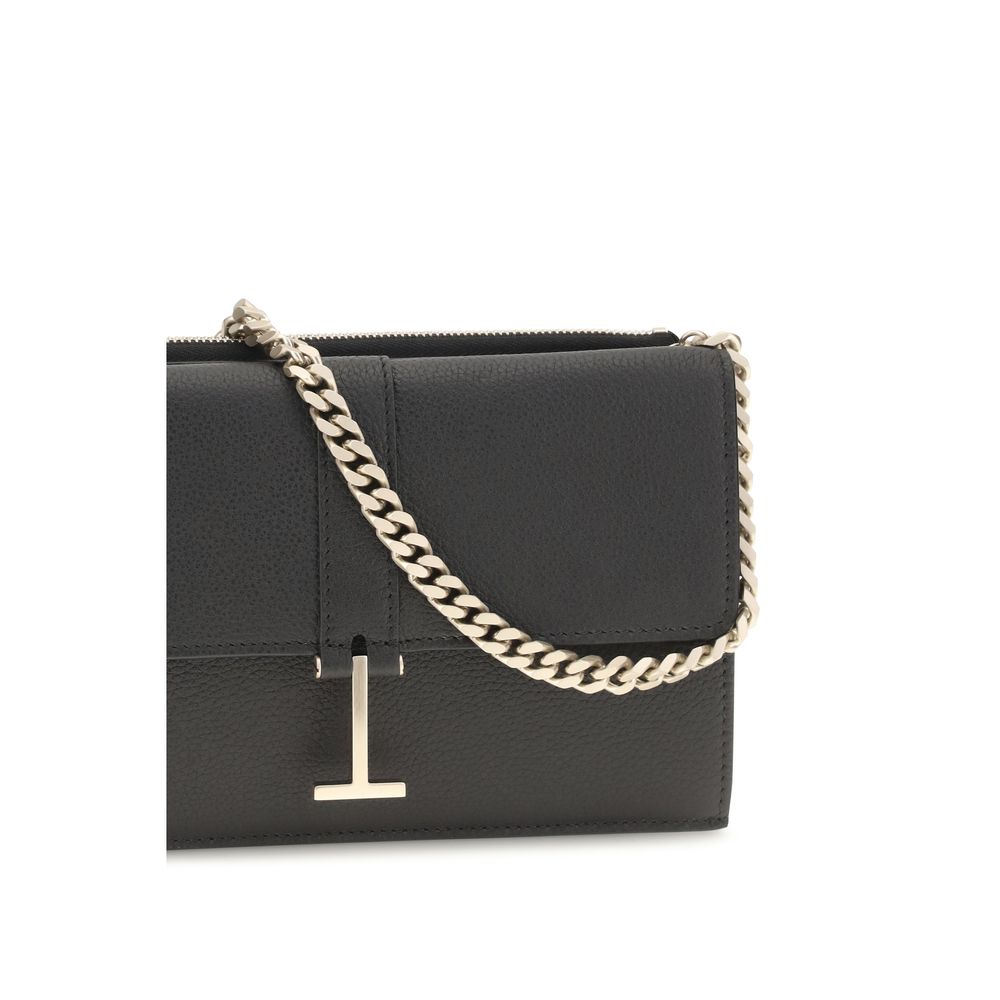 Tom Ford Black Calf Leather Bos Taurus Shoulder Bag | Regal Royce