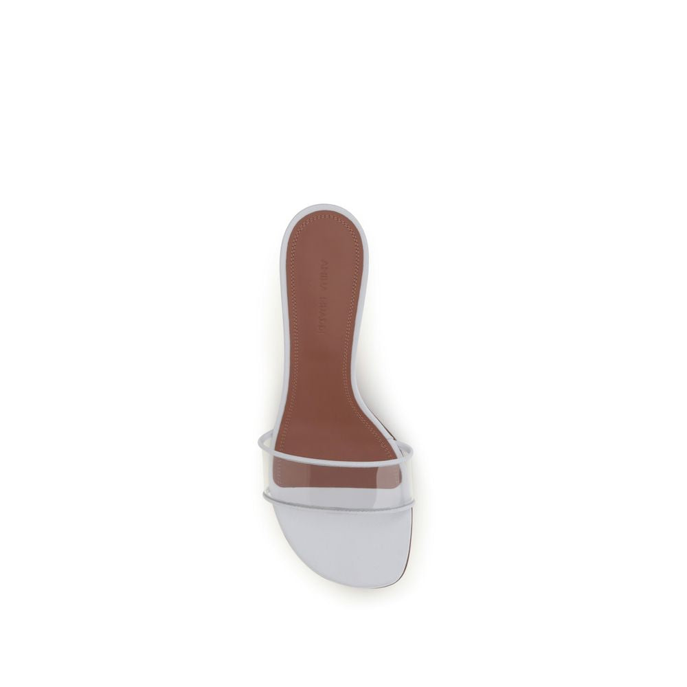 Amina Muaddi White Calf Leather Bos Taurus Sandals | Regal Royce