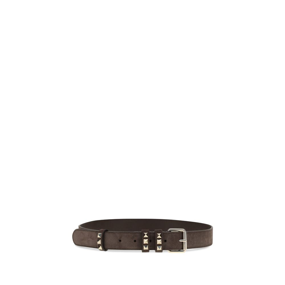 Valentino Garavani Brown Suede Leather Regular Belt | Regal Royce