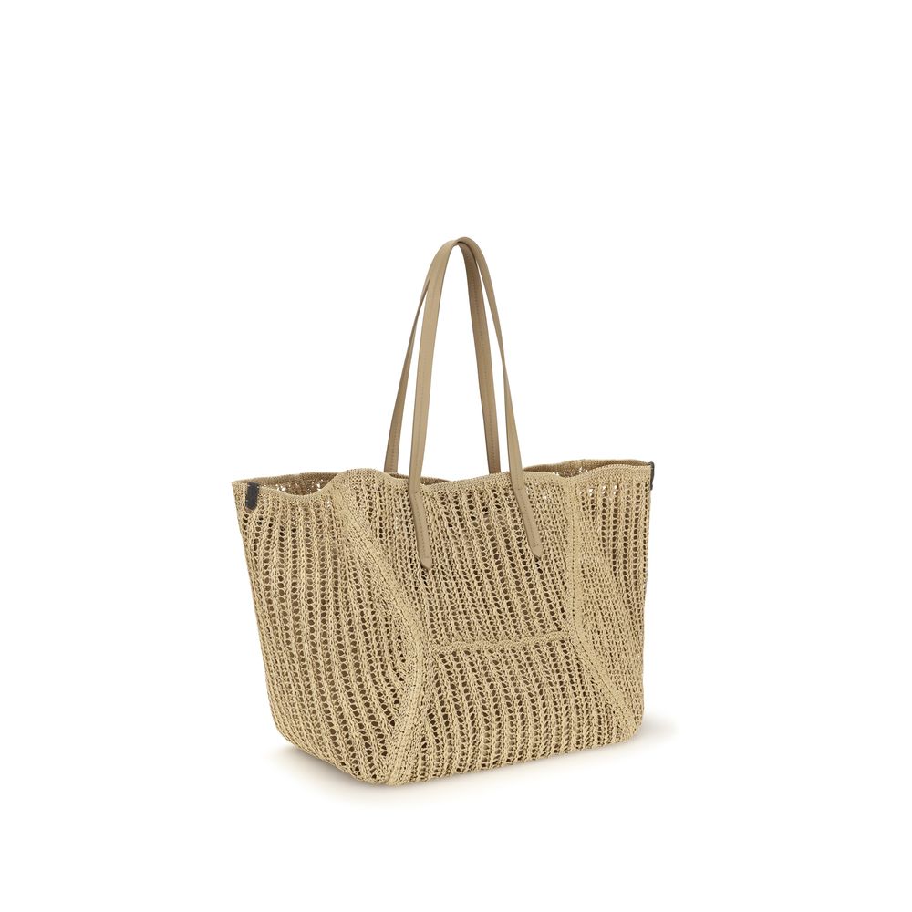 Brunello Cucinelli Beige Raffia Handbag | Regal Royce
