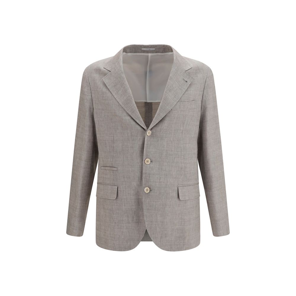 Brunello Cucinelli Beige Linen Full-Length Jacket | Regal Royce