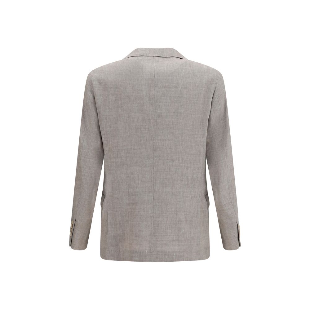 Brunello Cucinelli Beige Linen Full-Length Jacket | Regal Royce