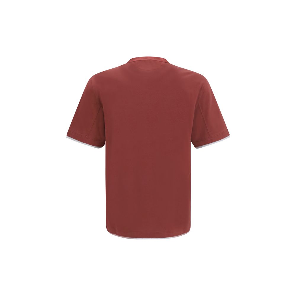 Brunello Cucinelli Bordeaux Cotton T-Shirt | Regal Royce