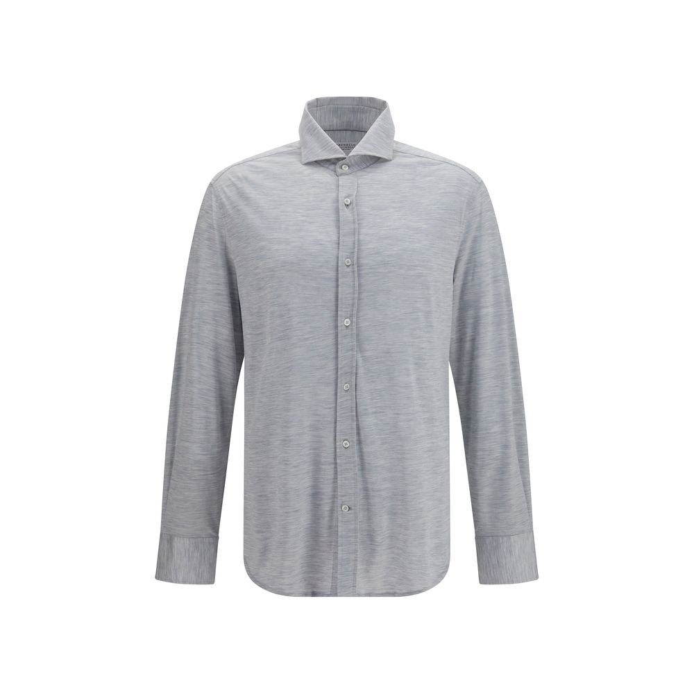 Brunello Cucinelli Gray Silk Dress Shirt | Regal Royce