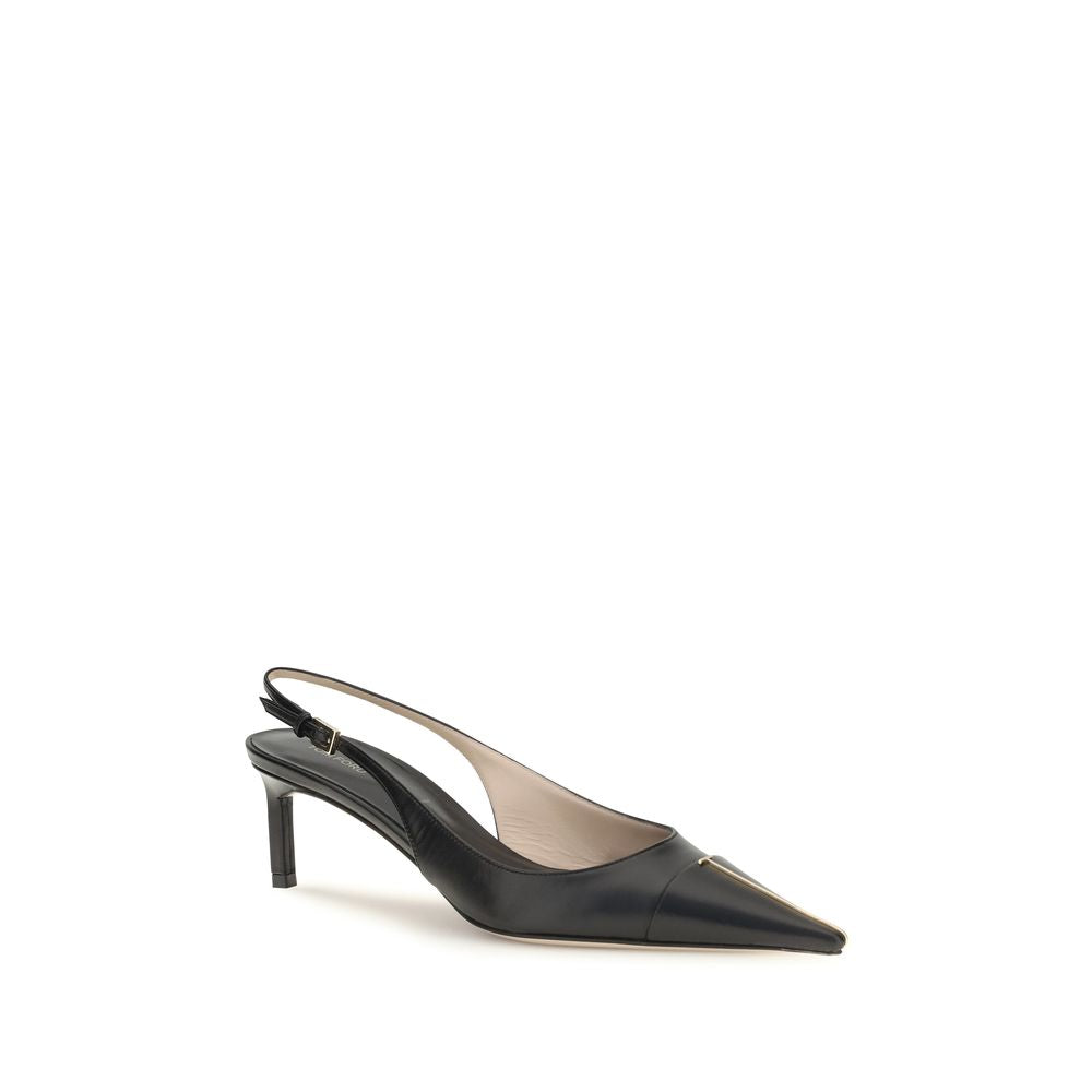 Tom Ford Black Calf Leather Bos Taurus Mid Heel Pumps | Regal Royce