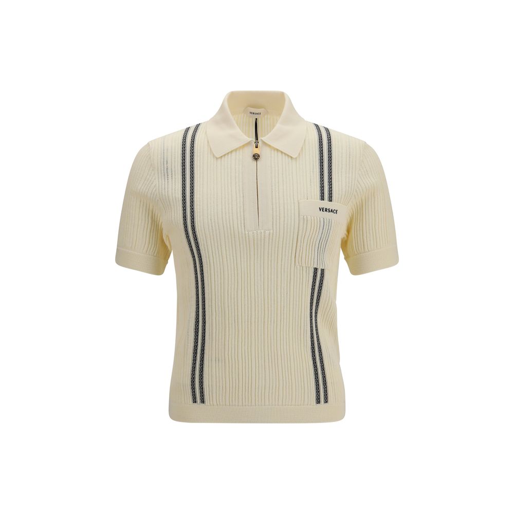 Versace Beige Cotton Polo Shirt | Regal Royce