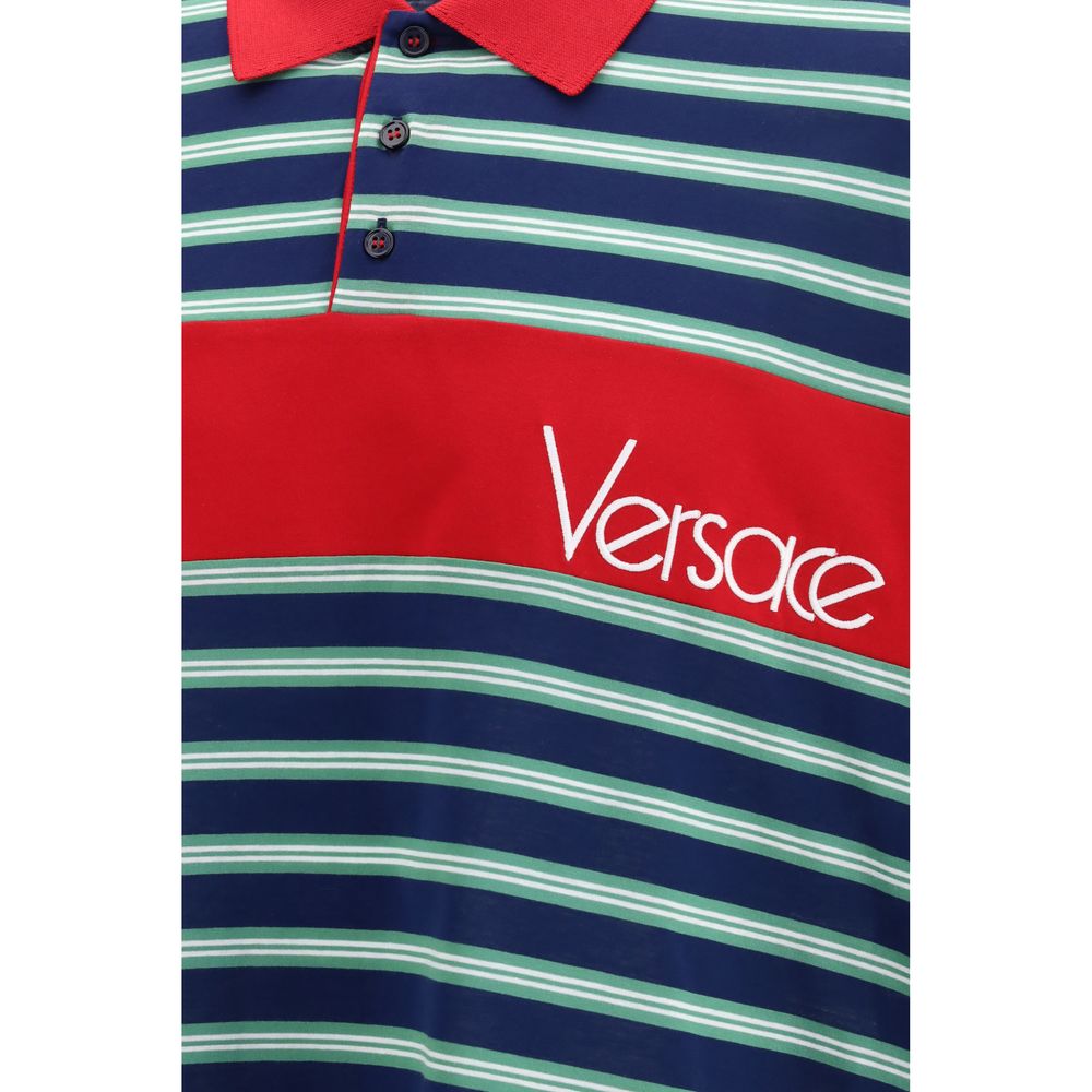 Versace Multicolor Cotton Polo Shirt | Regal Royce