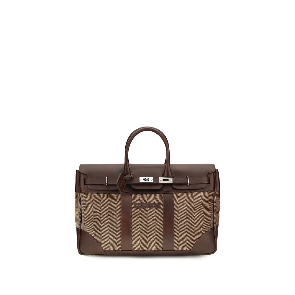 Brunello Cucinelli Brown Calf Leather Bos Taurus Luggage And Travel | Regal Royce