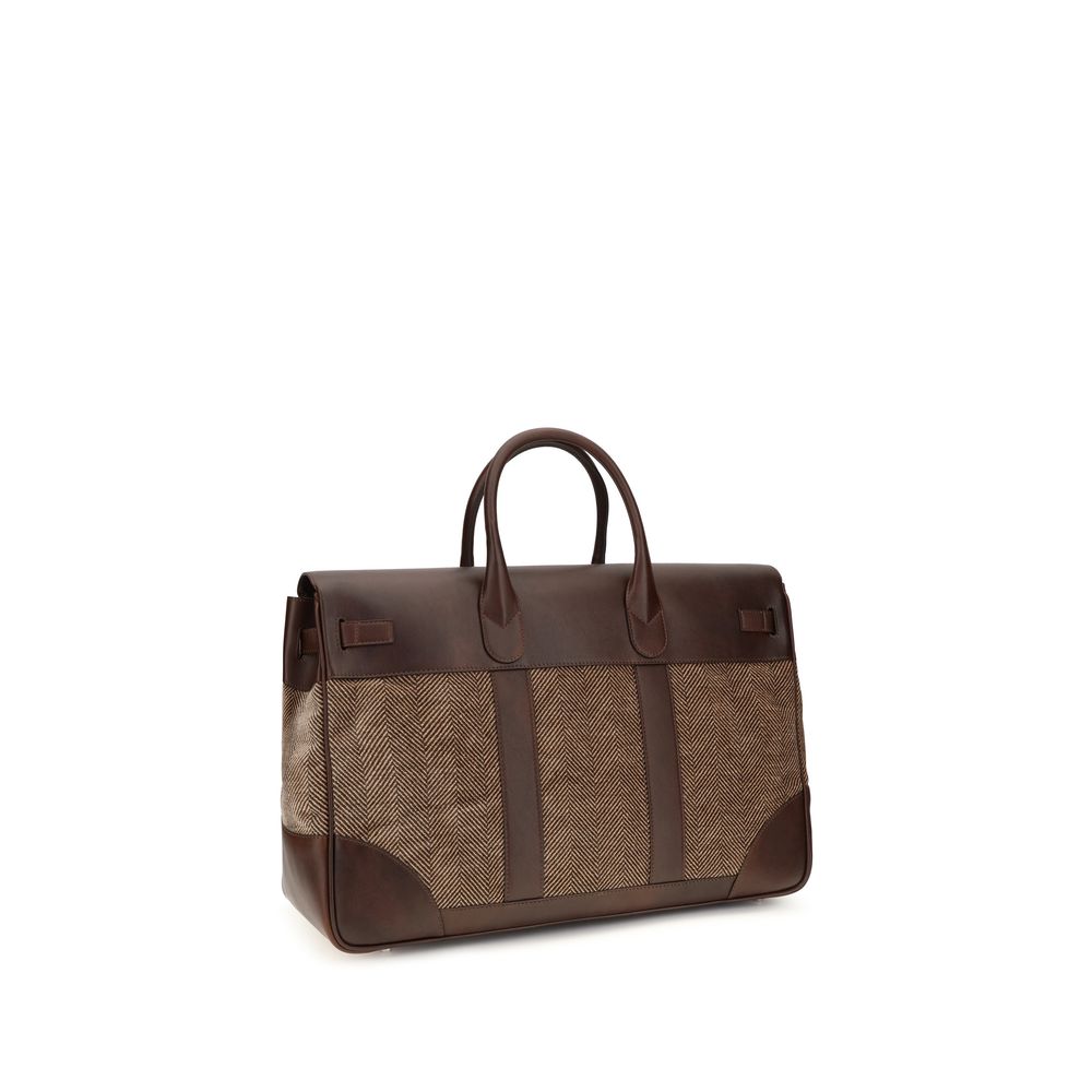 Brunello Cucinelli Brown Calf Leather Bos Taurus Luggage And Travel | Regal Royce