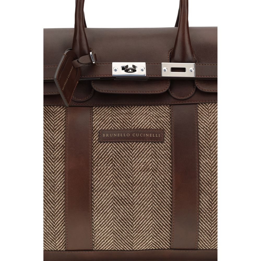 Brunello Cucinelli Brown Calf Leather Bos Taurus Luggage And Travel | Regal Royce