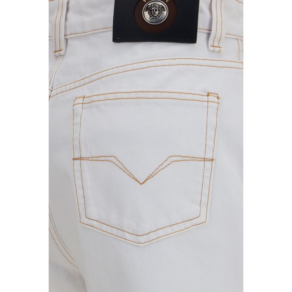 Versace White Cotton High-Waisted Jean | Regal Royce