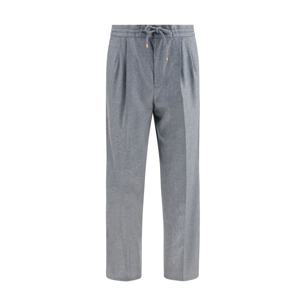 Brunello Cucinelli Gray Wool Oves Aries Casual Pants | Regal Royce