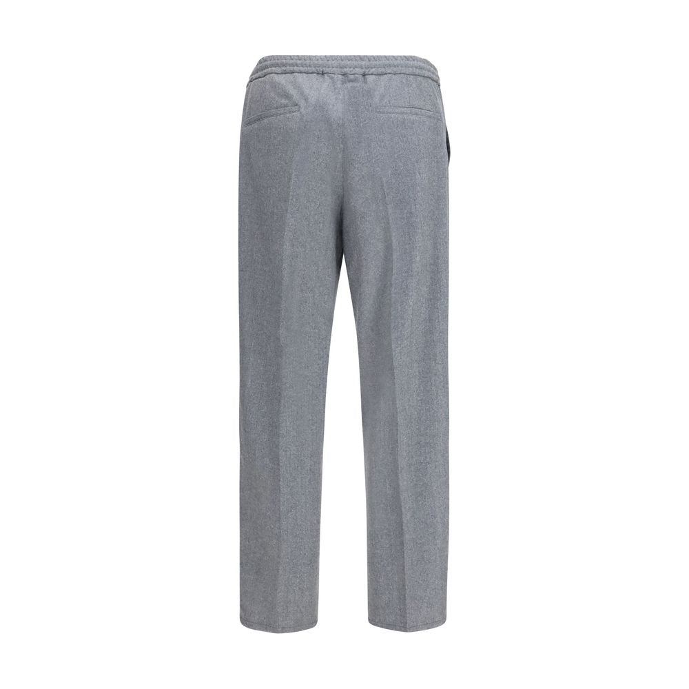 Brunello Cucinelli Gray Wool Oves Aries Casual Pants | Regal Royce