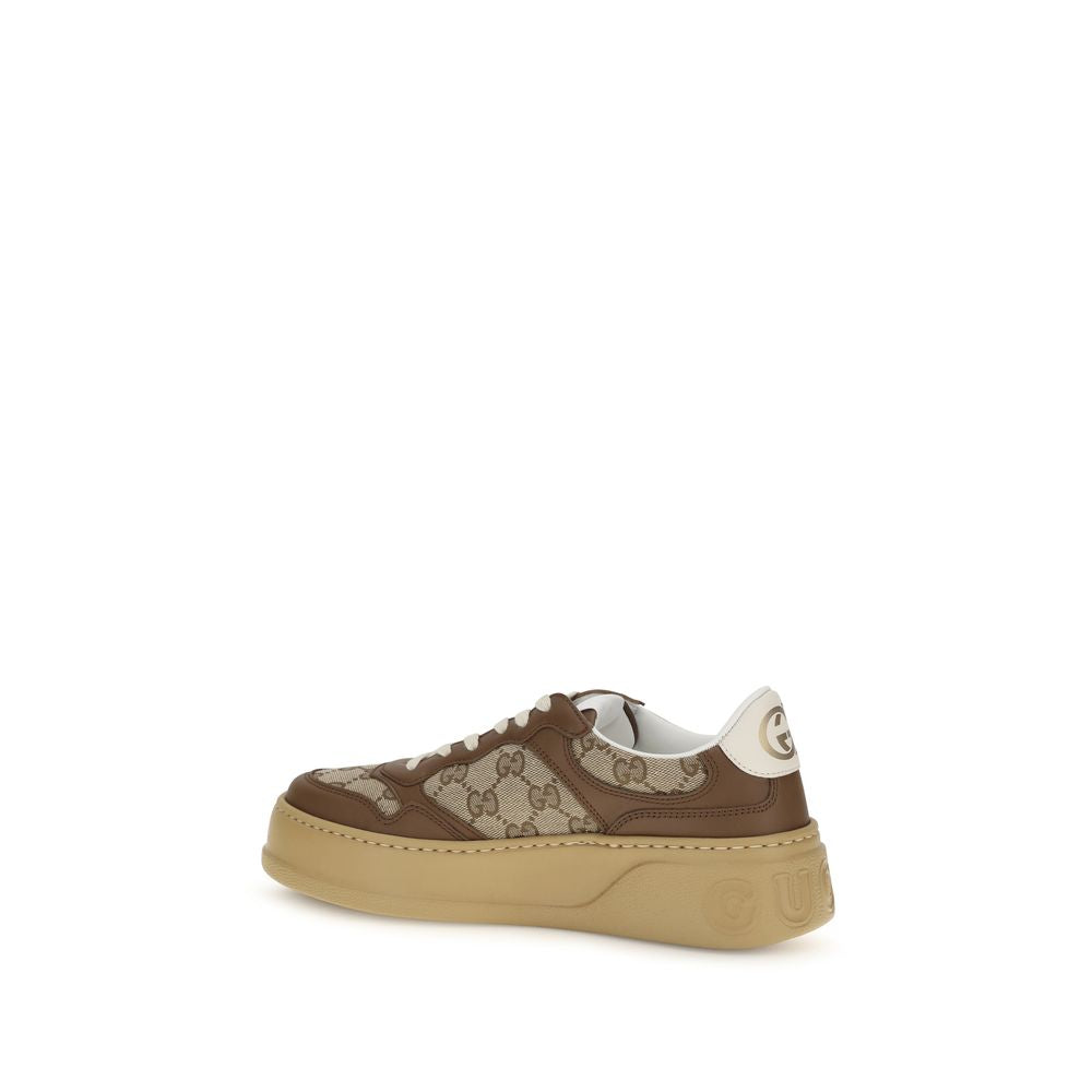 Gucci Beige Calf Leather Bos Taurus Chunky Sneakers | Regal Royce