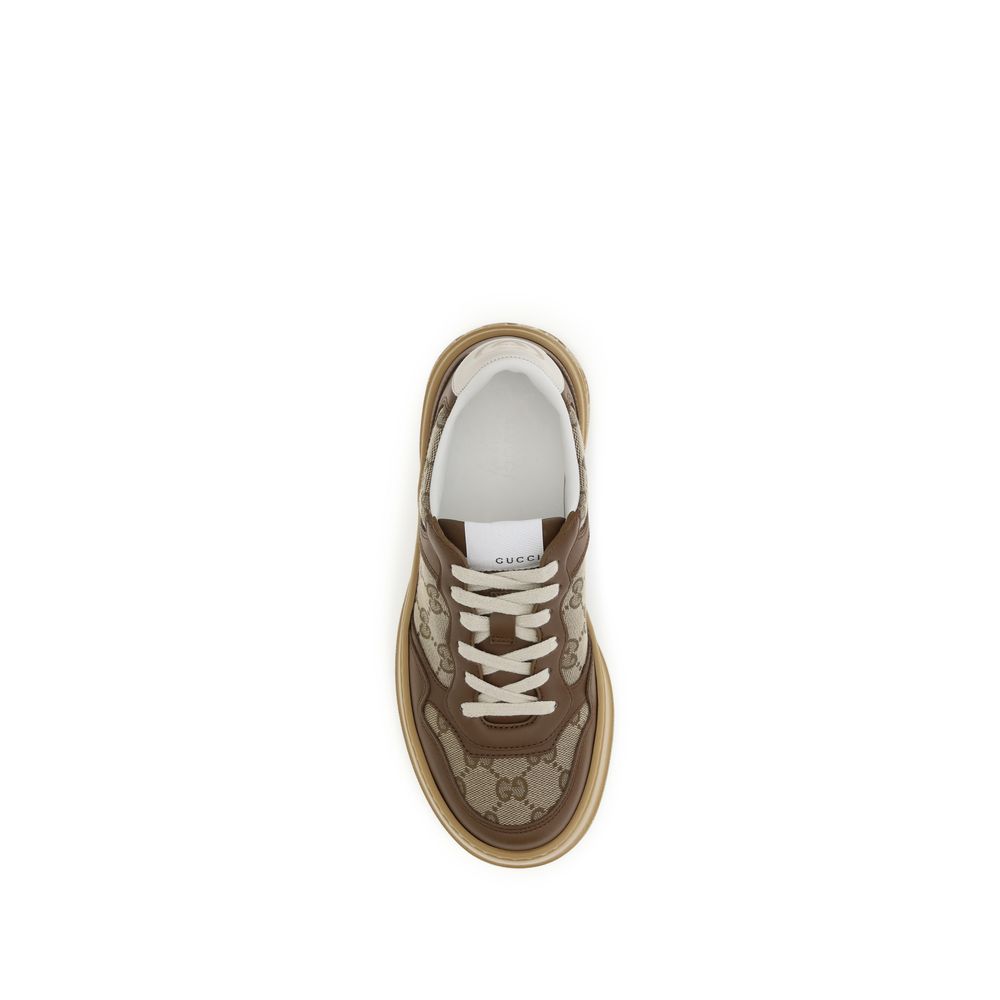 Gucci Beige Calf Leather Bos Taurus Chunky Sneakers | Regal Royce